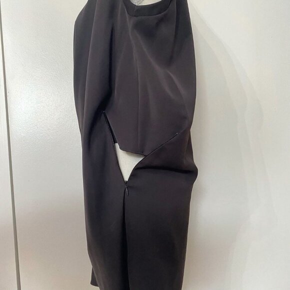 ALLSAINTS AURES SURPLICE LACE UP SLEEVELESS SATIN DRESS IN BROWN - 4 - Picture 7 of 12